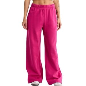 Good American Fuscia Pink Wide-Leg Pants Size Large